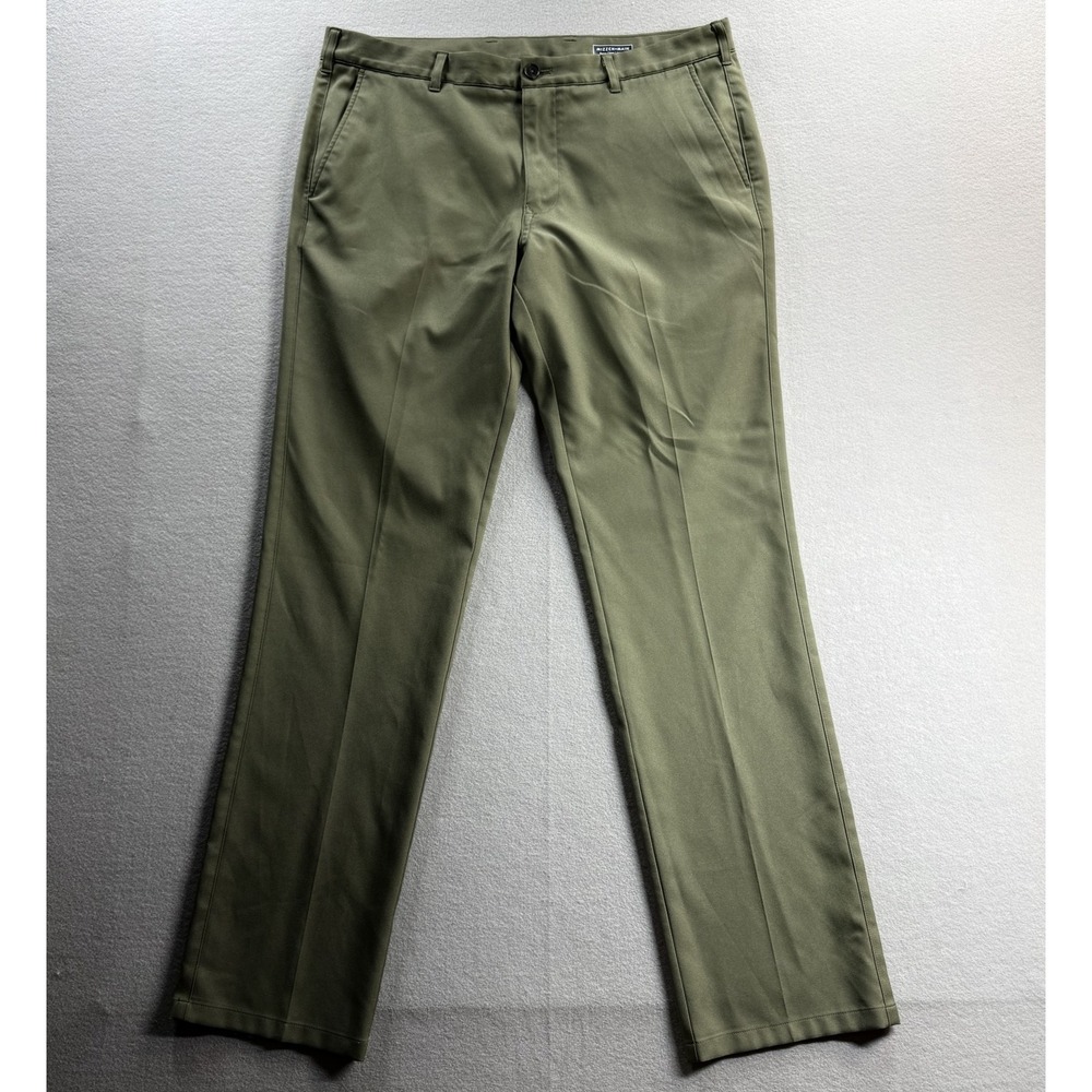 Mizzen+Main Chino Pants Mens 36x34 Green Baron Athletic Fit Polyester Casual